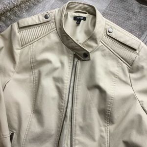 Apt. 9 pleather zippered jacket, short collar.